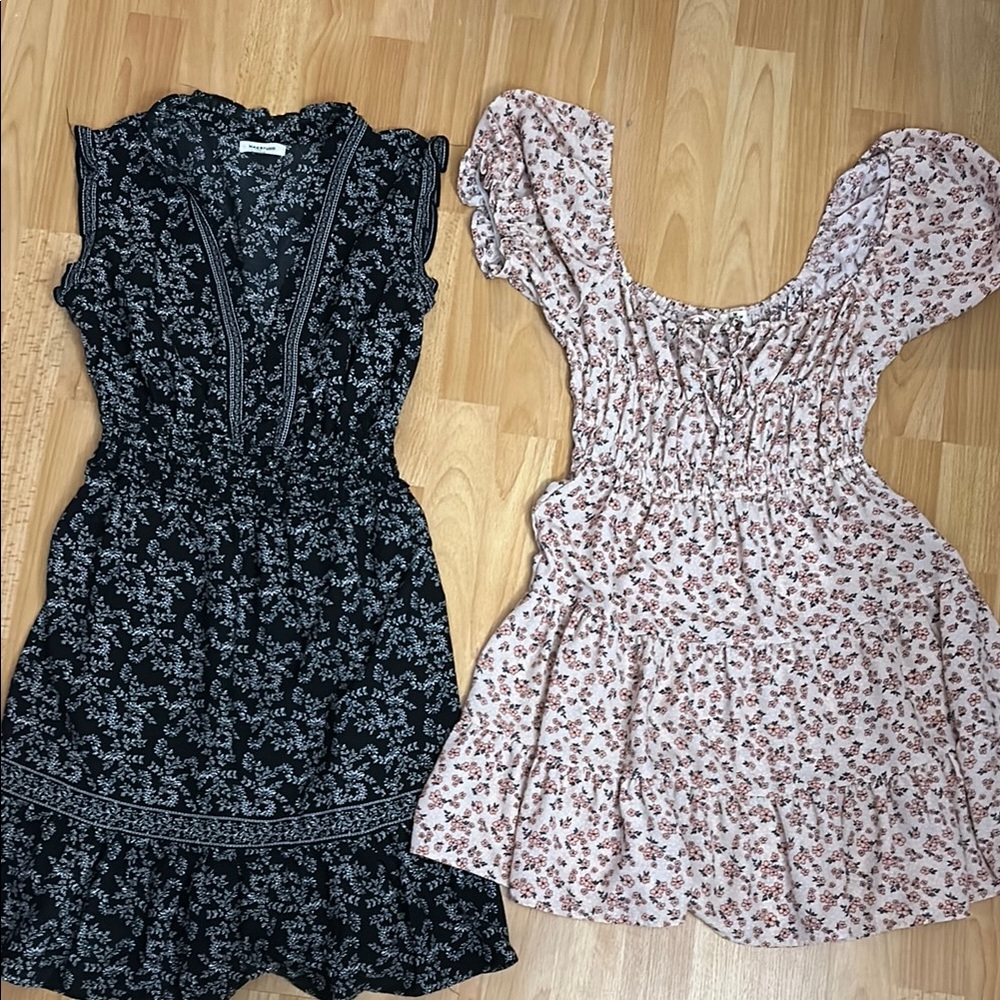 Max Studio Black and White Floral Dress with free sundress both Medium